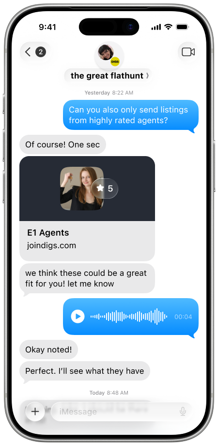 Highly rated agents chat