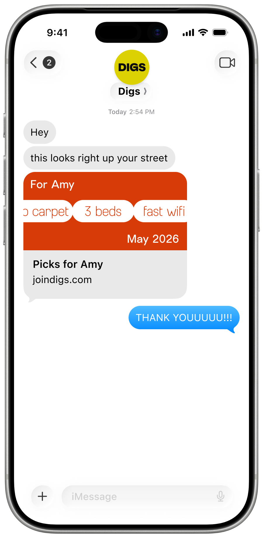 iMessage conversation